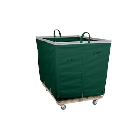 Steele Canvas Basket 20 BU Permanent Truck Green Vinyl w/Grey Vinyl - 4in Casters 2 Swivel 2 Rigid 9320VGRNVGRYW4